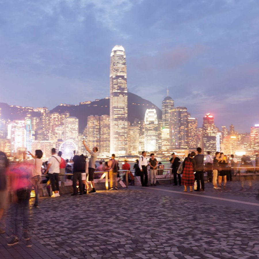 The Avenue of Stars in Tsim Sha Tsui at night. Credit: Pavel Gospodinov / Moment RF / Getty Images