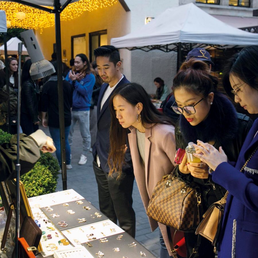 Crowds at the Commune Market, Yongjia Road, Shanghai, China