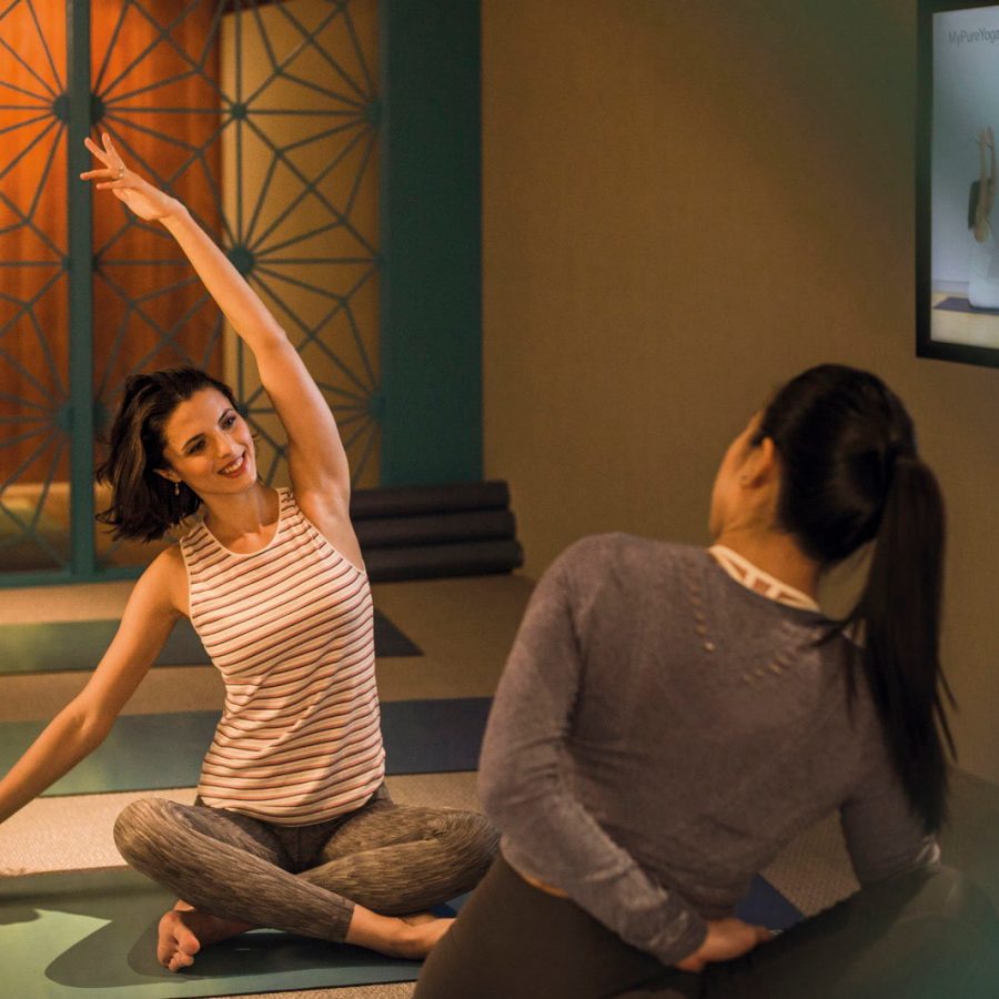 The Sanctuary by Pure Yoga is the perfect place to stretch before boarding the flight
