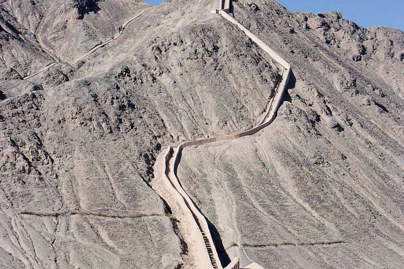 Great wall in Gobi Desert, China