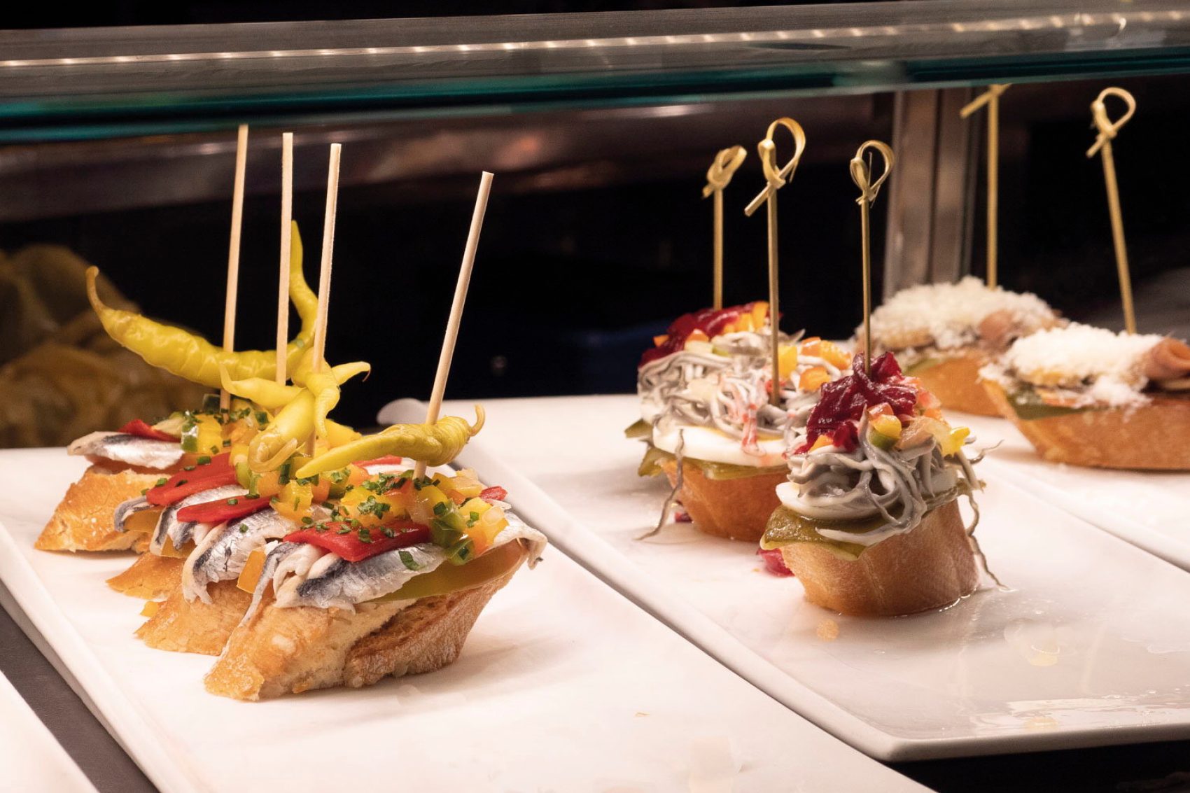 Pinchos, a kind of tapas in a Barcelona bar