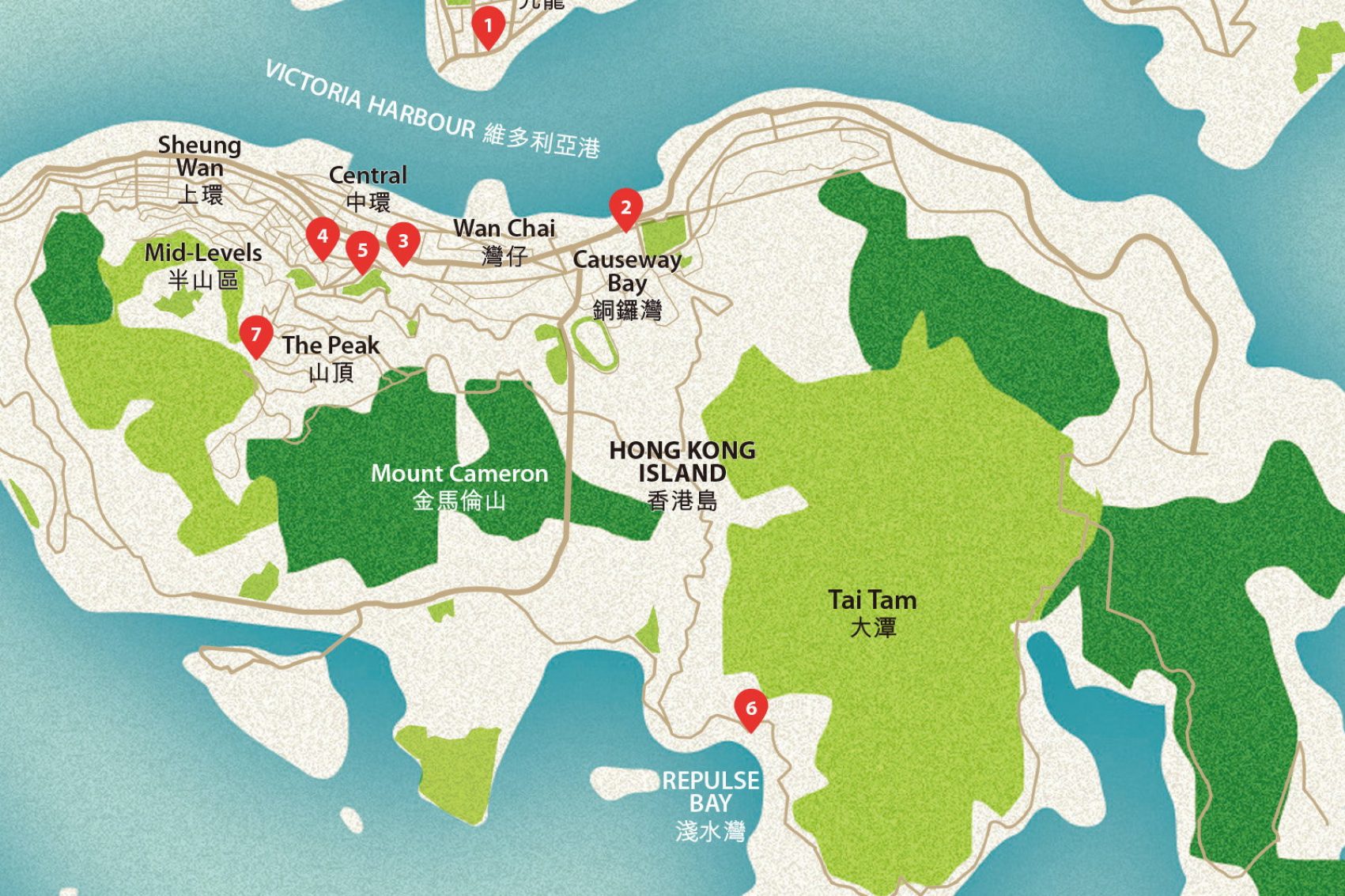 Map of Hong Kong Hotels