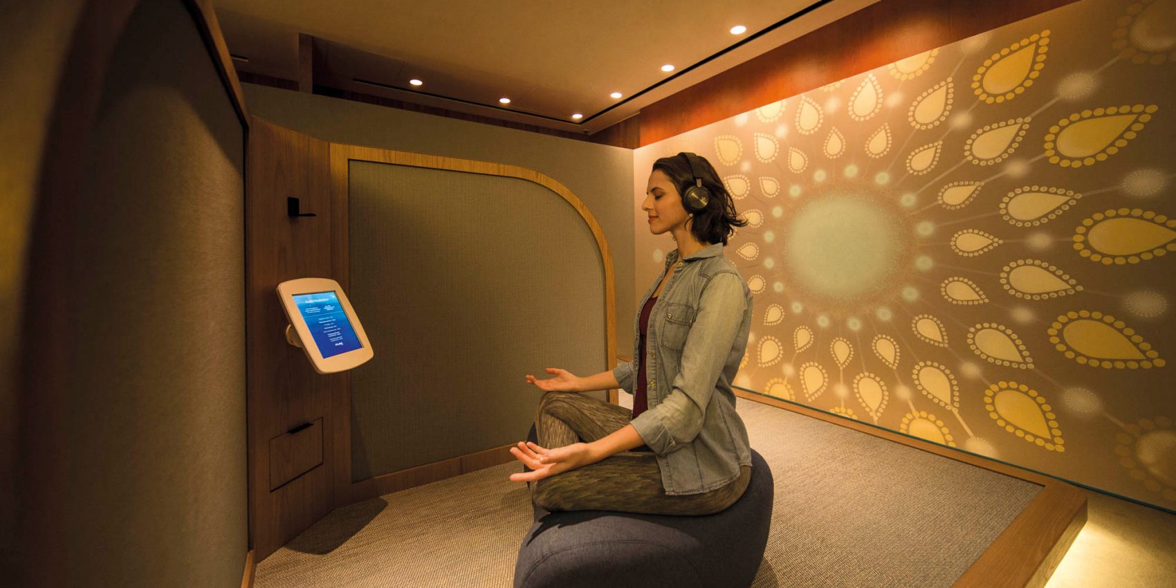 DeStress before boarding at the Sanctuary by Pure Yoga Cathay