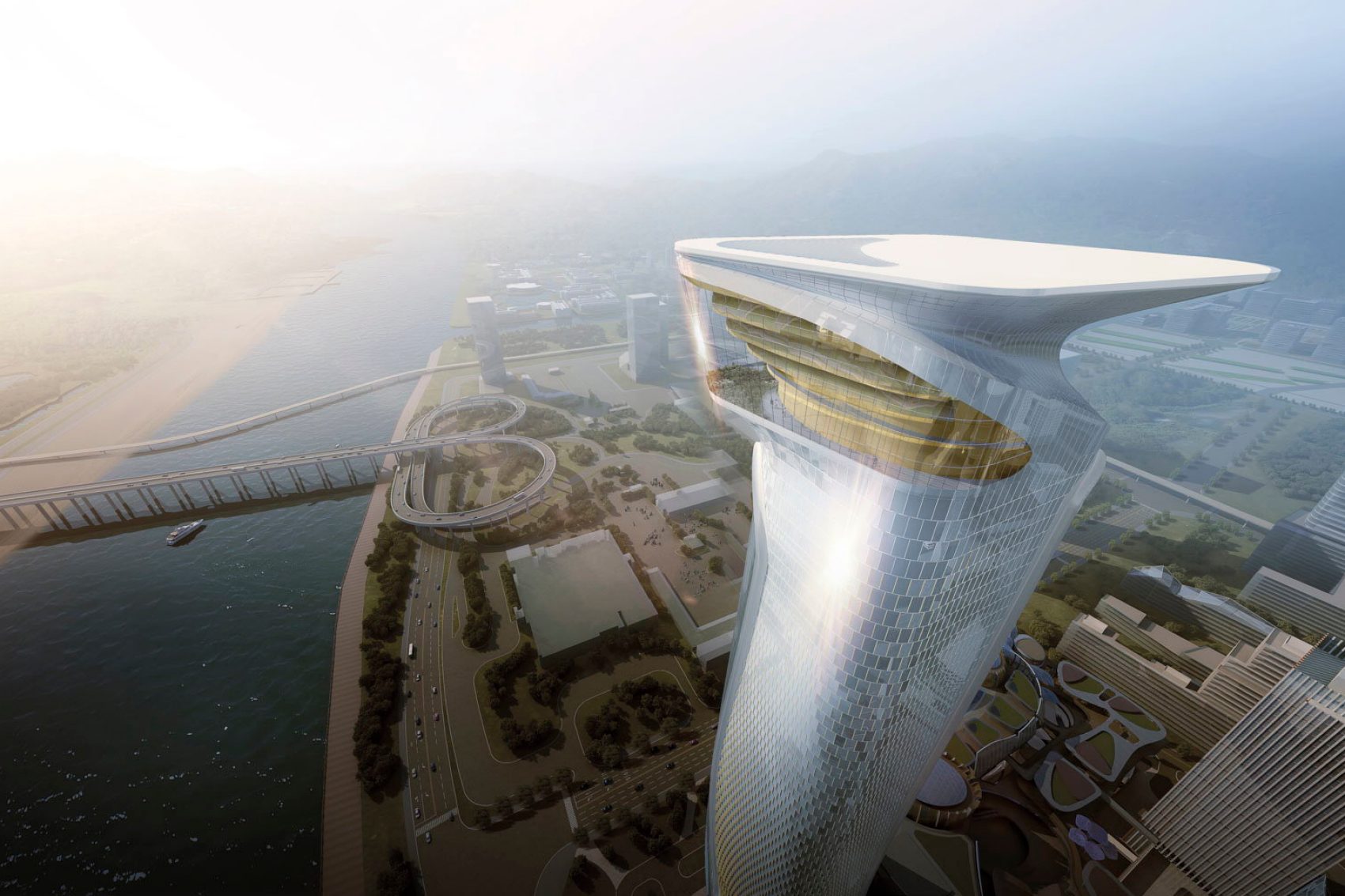 Rendition of Hengqin MCC Headquarters Complex, Zhuhai