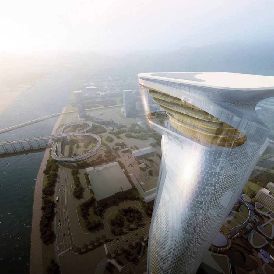 Rendition of Hengqin MCC Headquarters Complex, Zhuhai