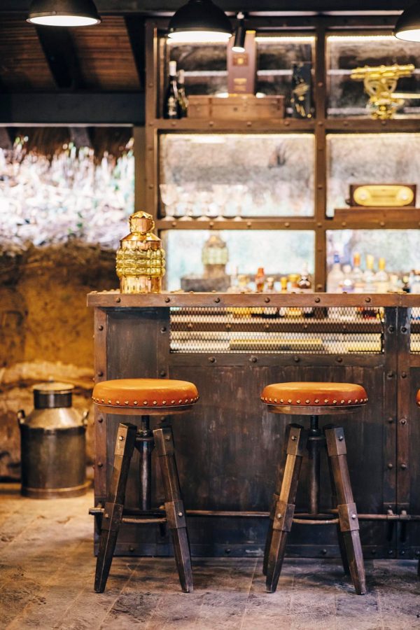 Barstools at a bar
