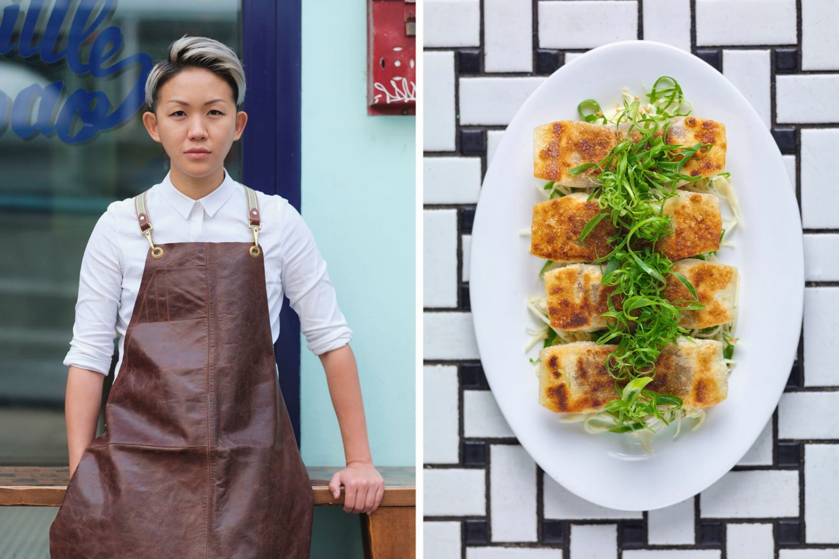 May Chow & one of her dishes
