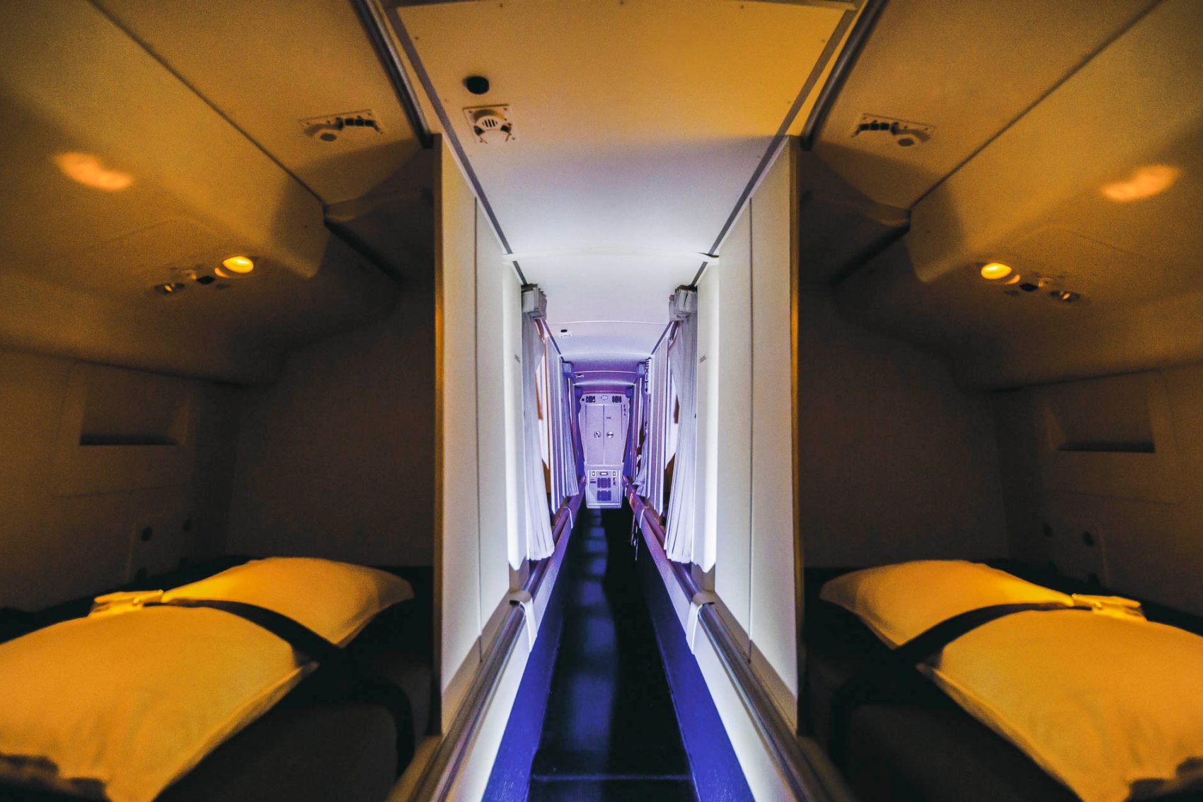 Cabin crew sleeping area in a plane