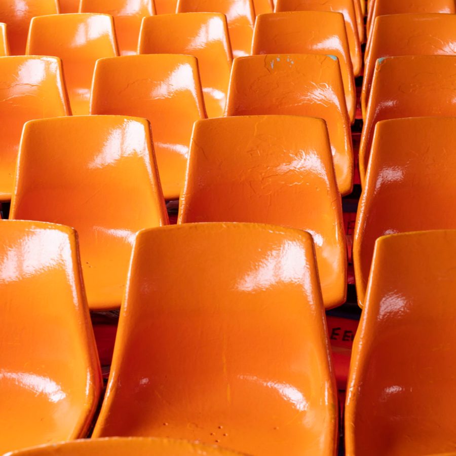 Orange seats, Ming Ferry. Credit: Mike Pickles