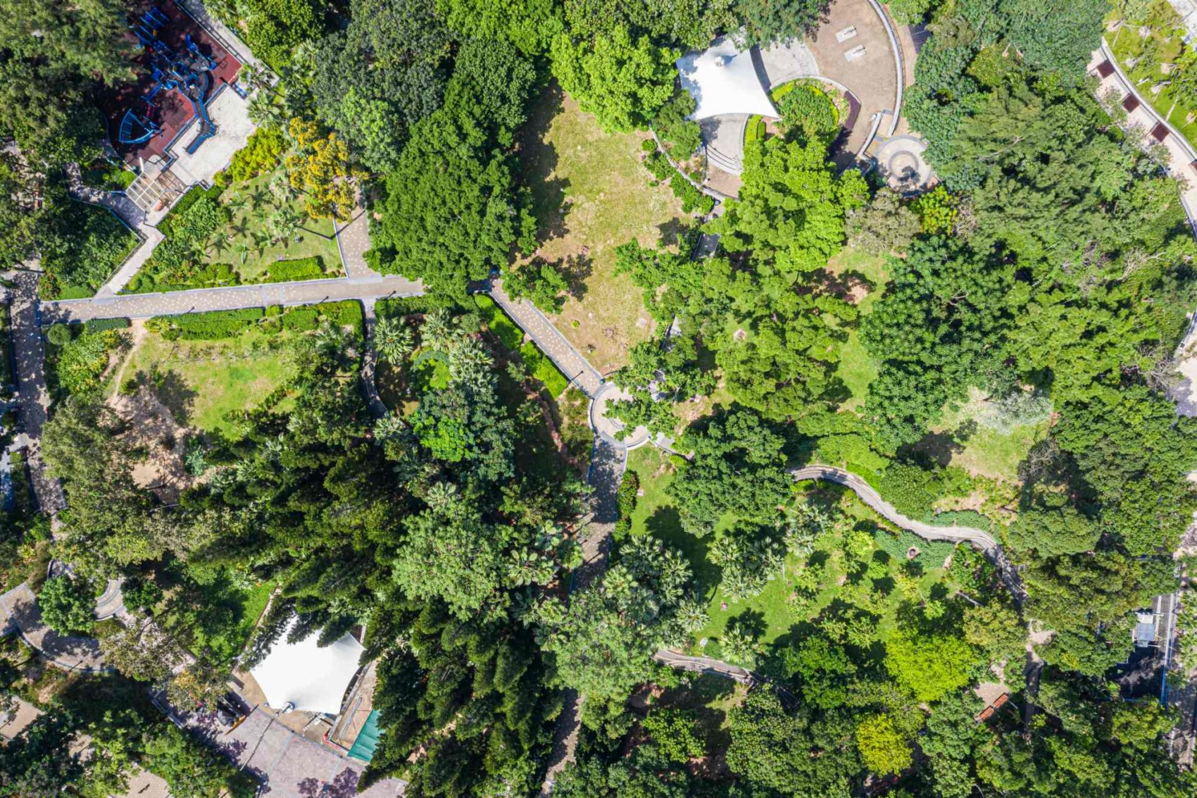 Aerial view of Victoria Park in Hong Kong