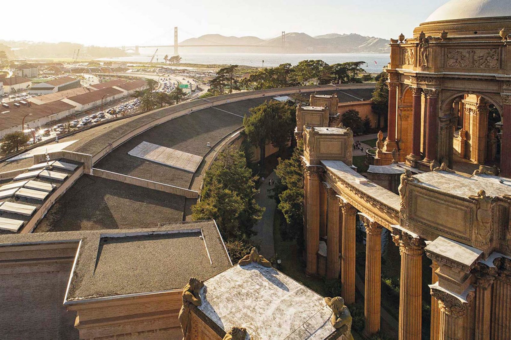 Palace of Fine Arts during golden hour
