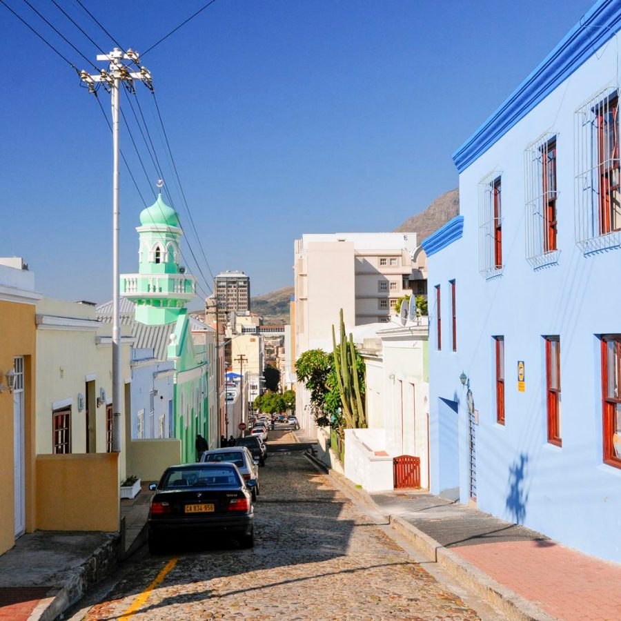 A mosque in Cape Town's colourful Bo-Kaap neighbourhood