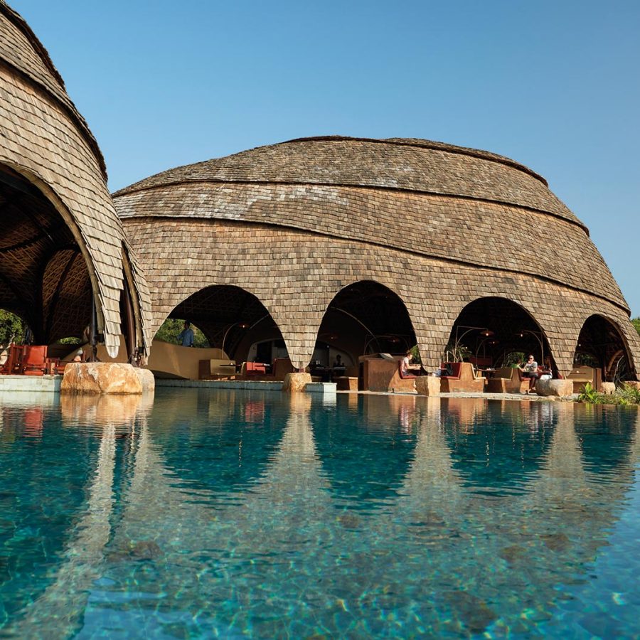 Wild coast, lobby on water