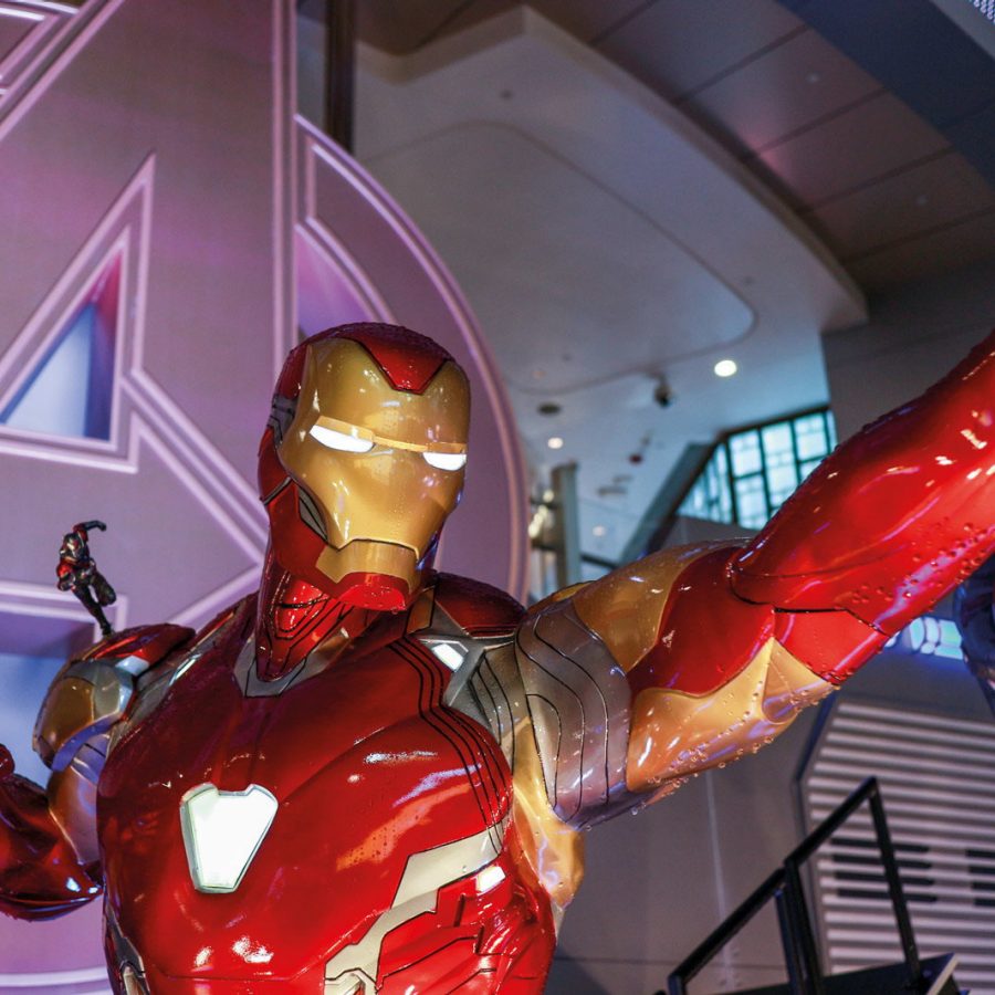 An Iron Man statue