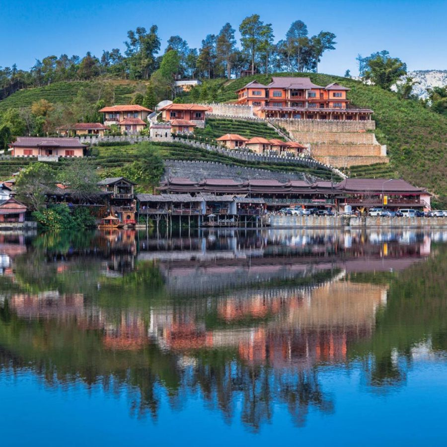 Huts and buildings on the waterside