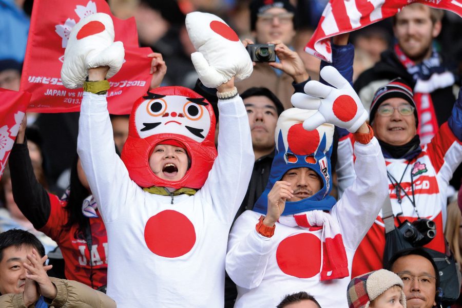 Japanese crowd at rugby match. Credit: Getty Images