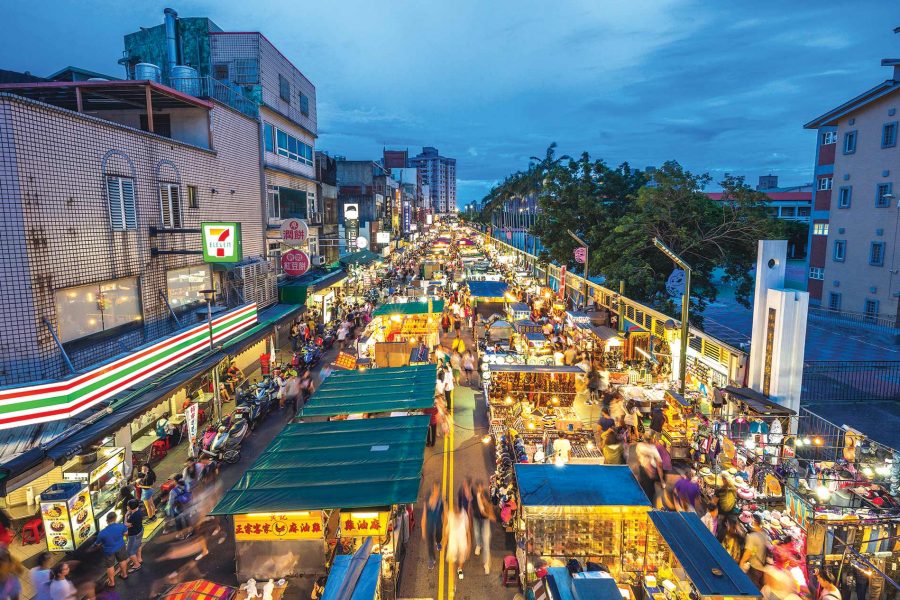 Night food market for Taiwanese snacks