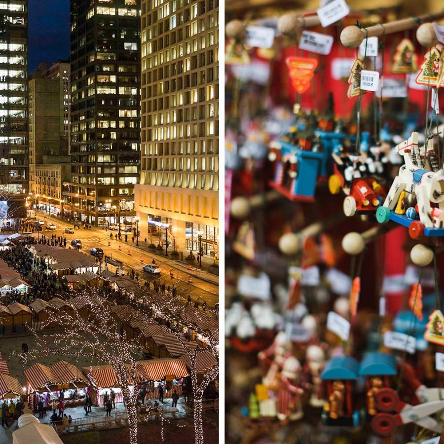 Chicago Christmas market stalls