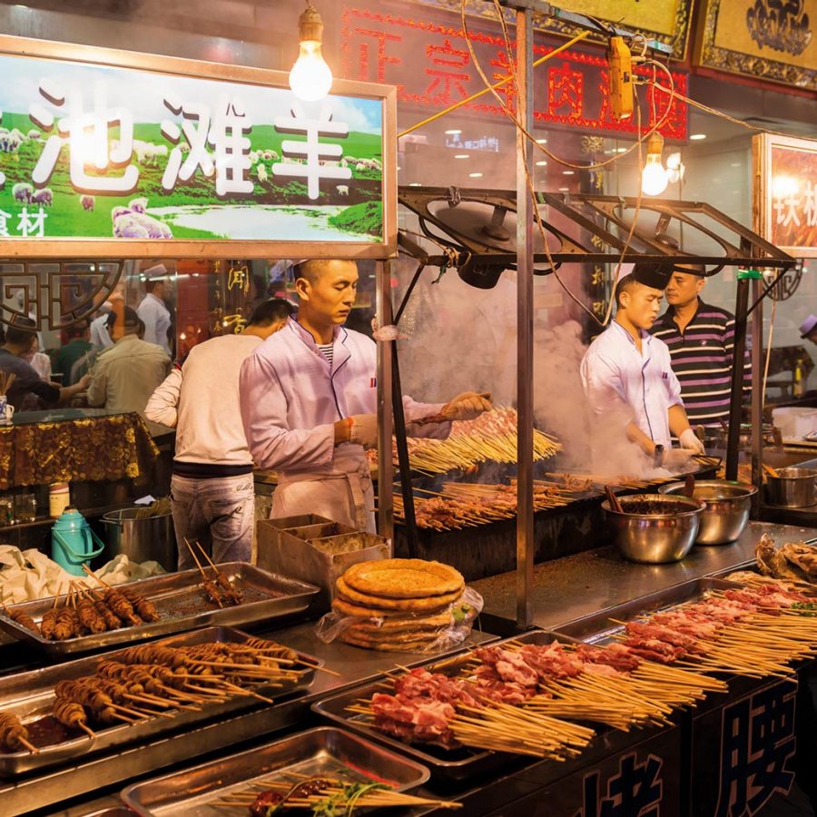 Street food market in Xi'an, China