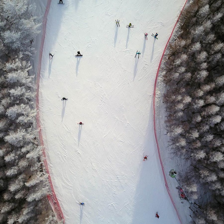 Skiing in Zhangjiakou, China
