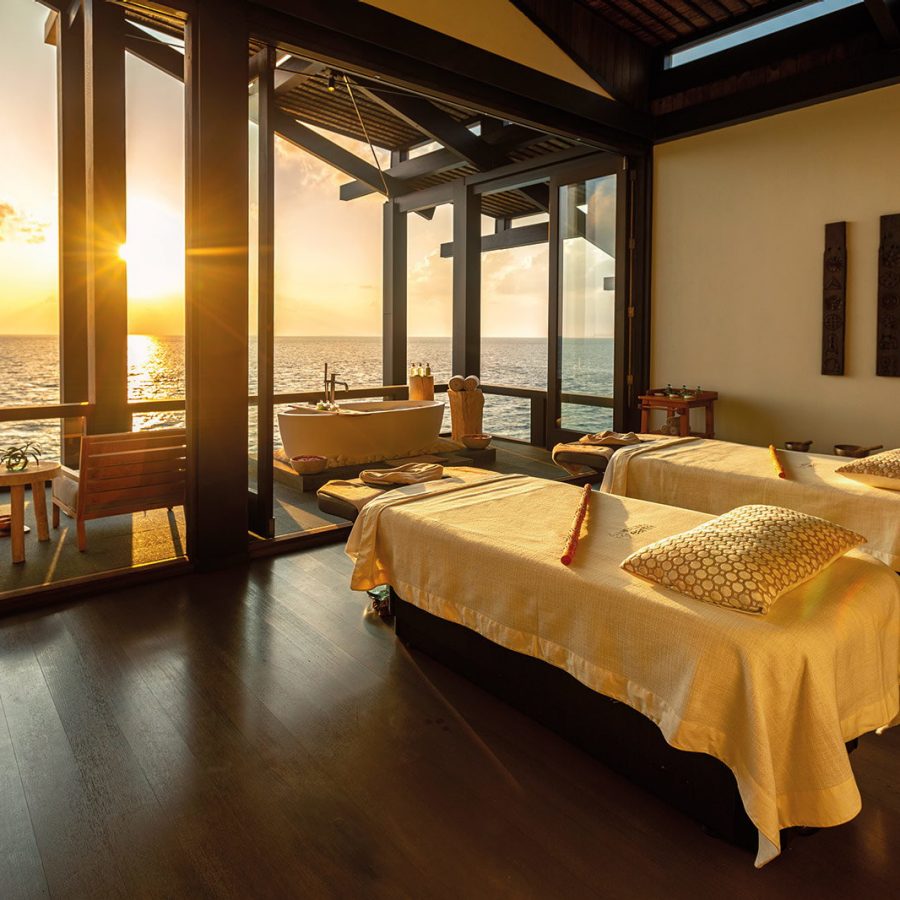 Massage room overlooking the sunset