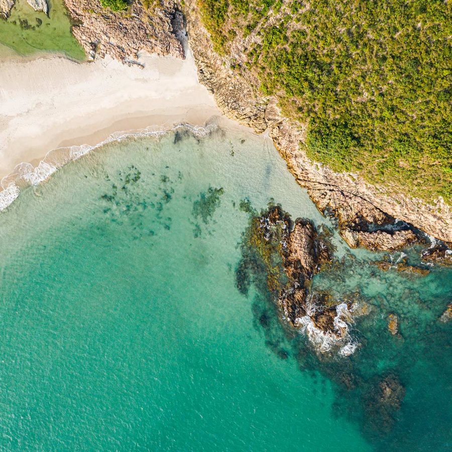 An aerial photo of Long Ke Wan. Credit: Mike Pickles