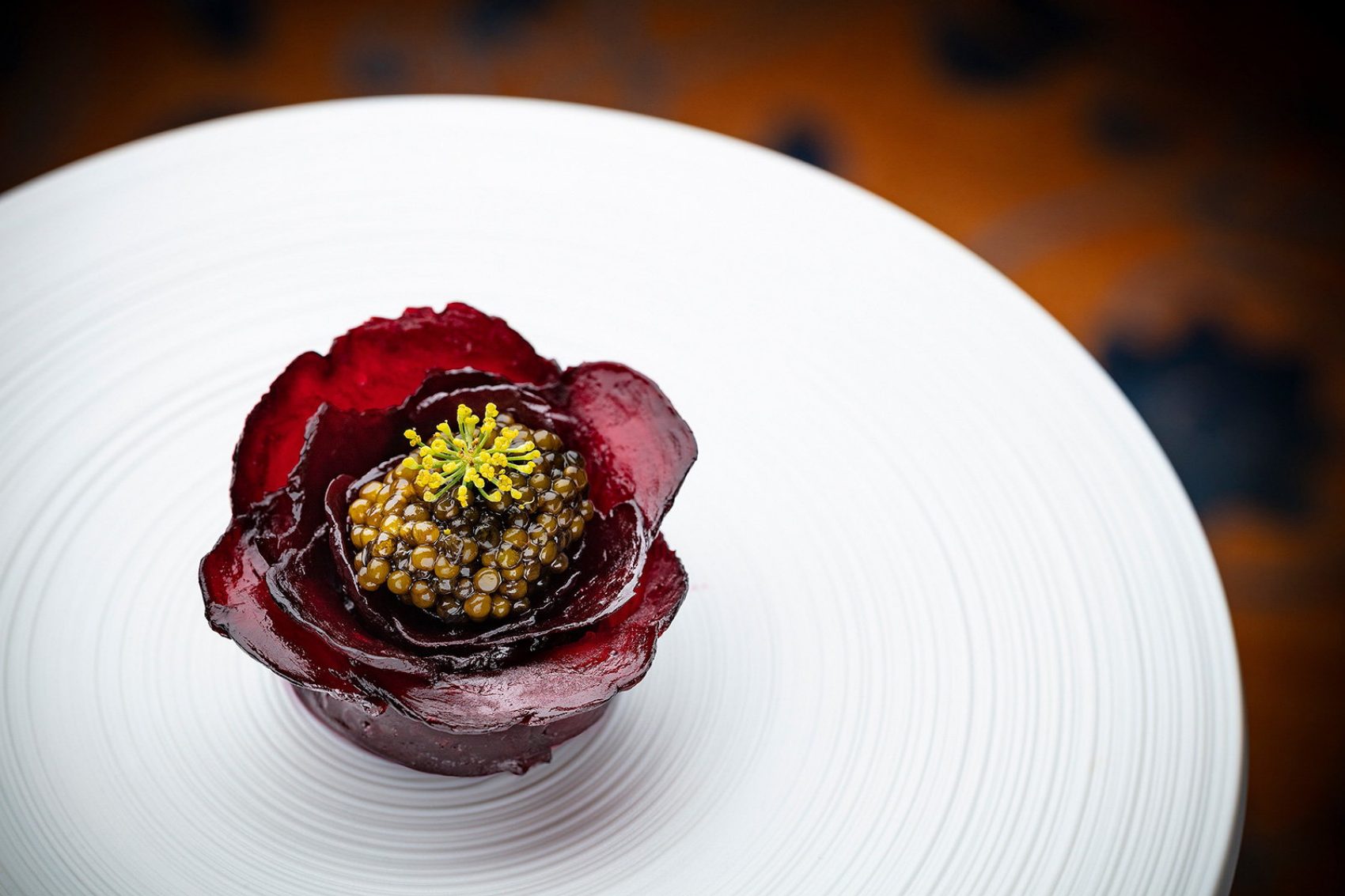 Michelin-starred Petrus's beetroot 'bresaola'