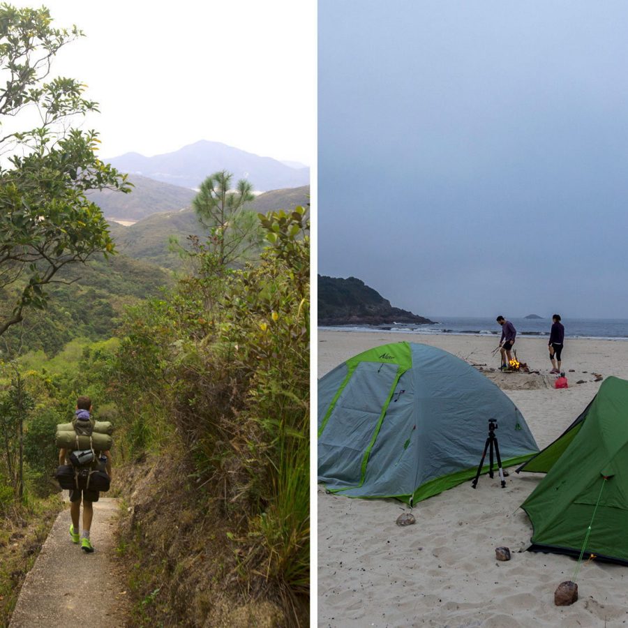 The trail to Tai Long Wan and camping on the beach