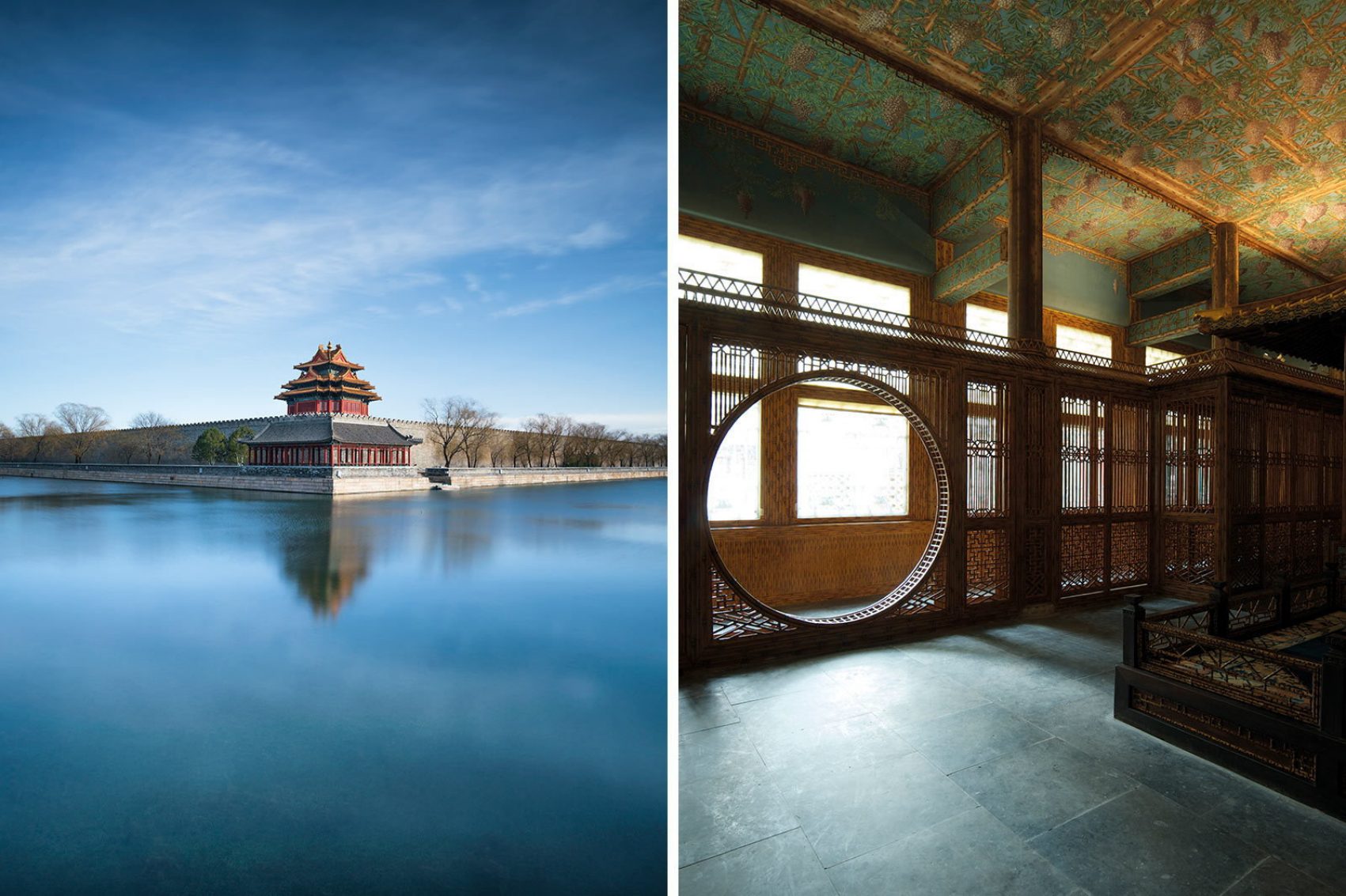 Forbidden city. Left: Xinzheng/Getty Images; right: Jia Yue/Palace Museum