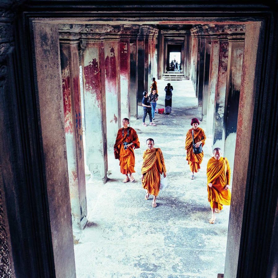 monks in Cambodia