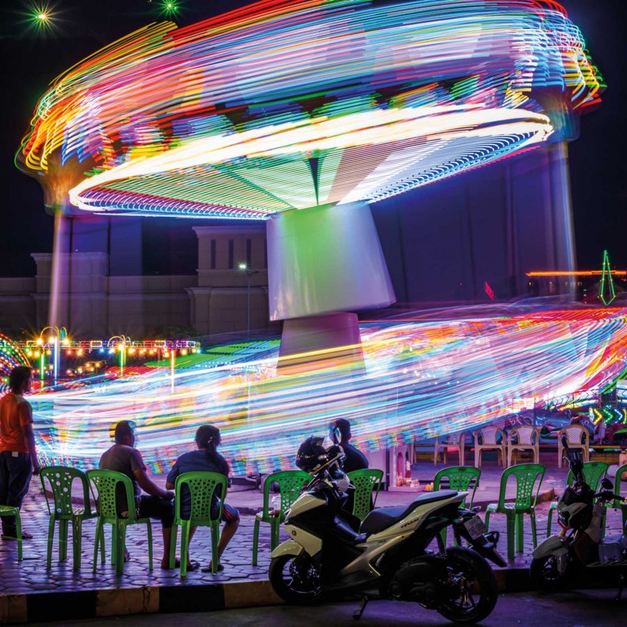 Painting with light at the fairground.