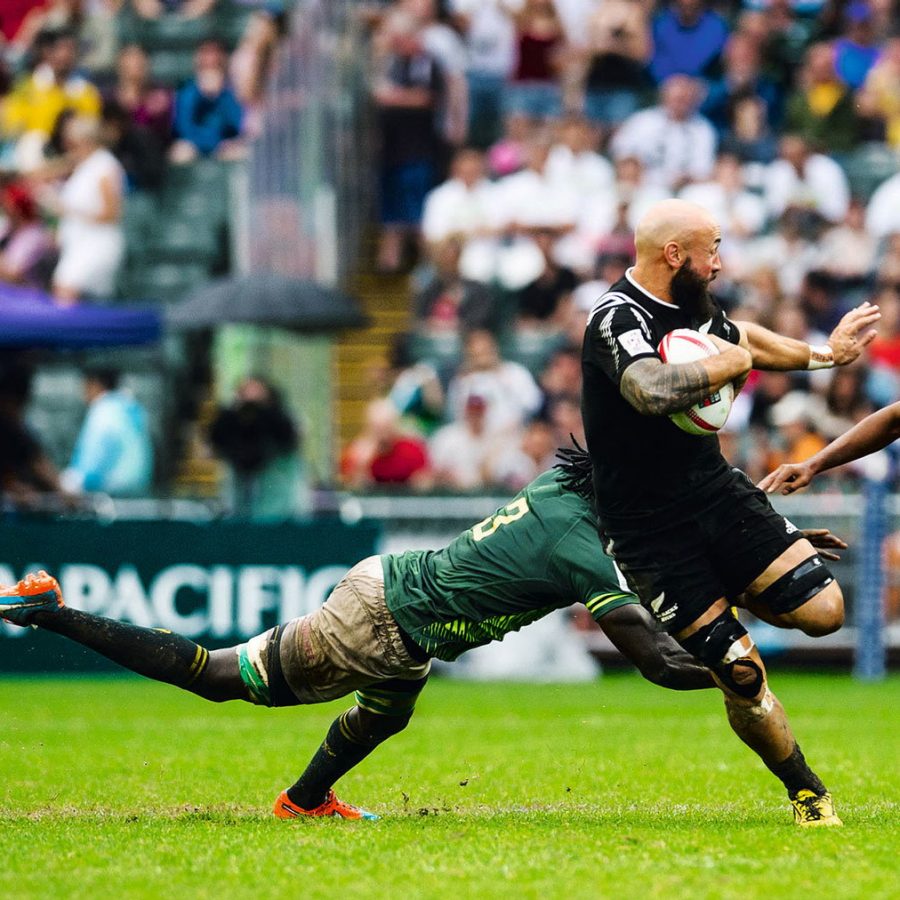 A fierce match at the Hong Kong Rugby Seven