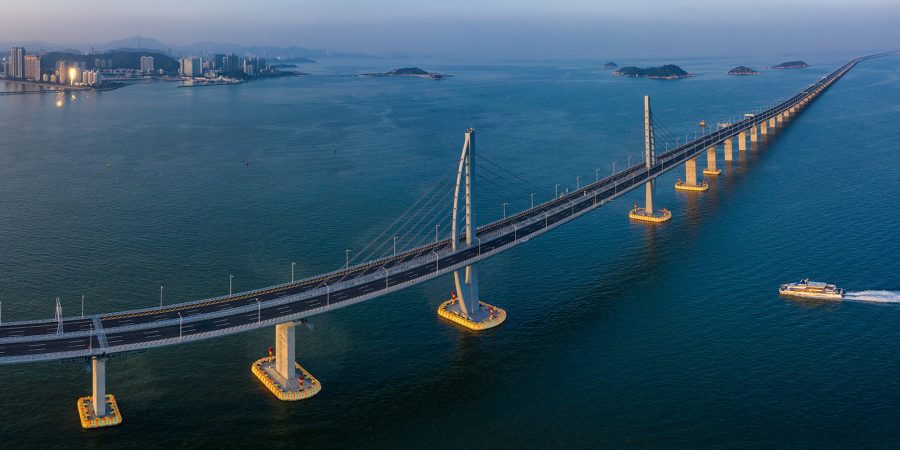 Vue aérienne du pont Hong Kong-Zhuhai-Macao.