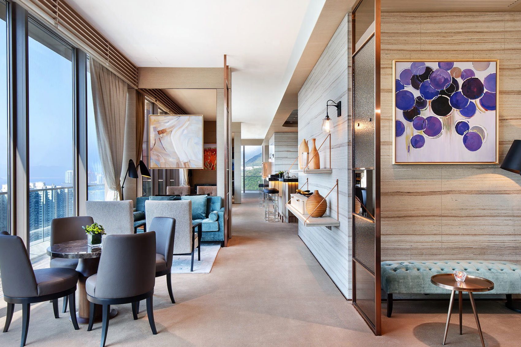 Interior of LEVELthirty Lounge Bar at Courtyard by Marriott Sha Tin hotel in New Territories