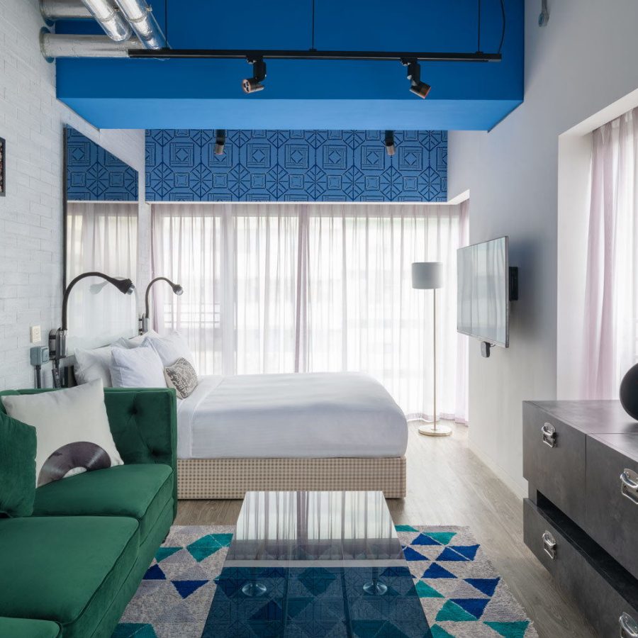 Ovolo Southside Corner Deluxe bed room interior