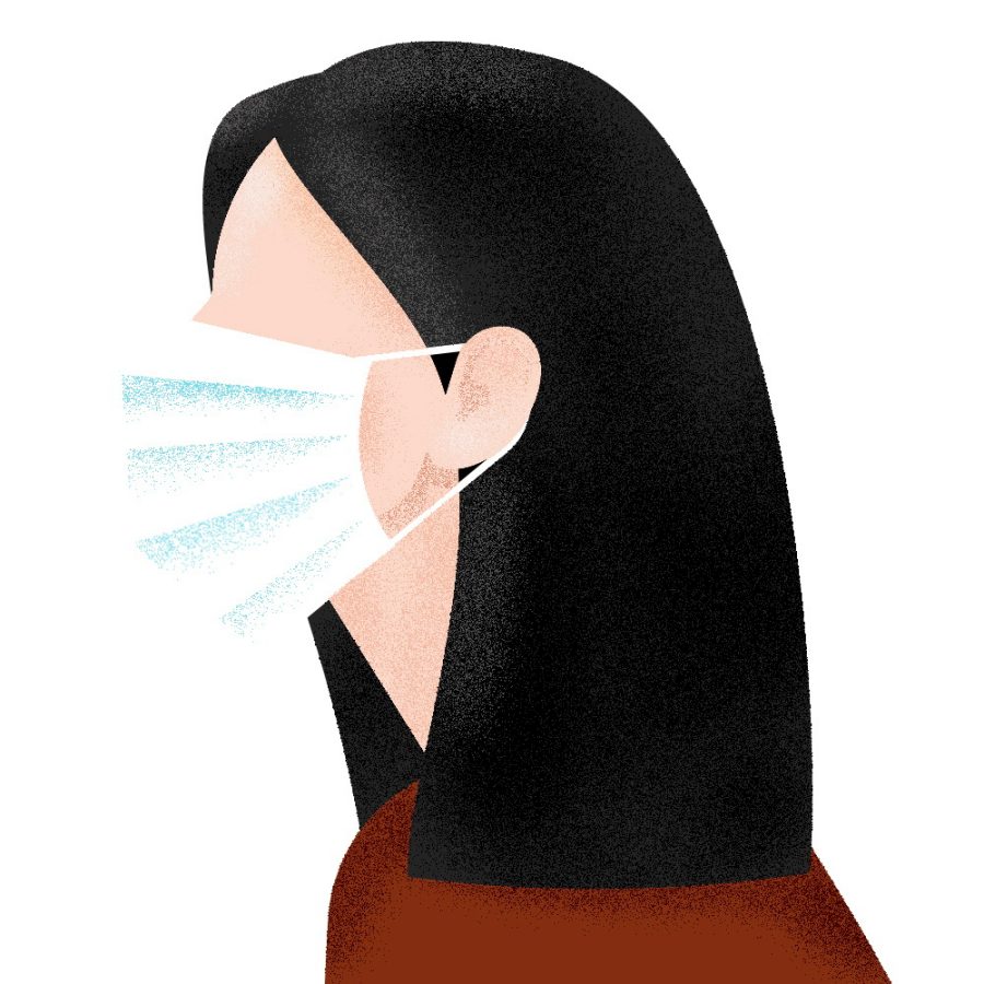 Woman in a face mask