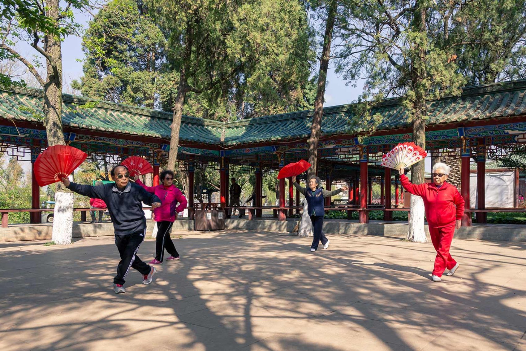 Group of people practicing Tai Chi