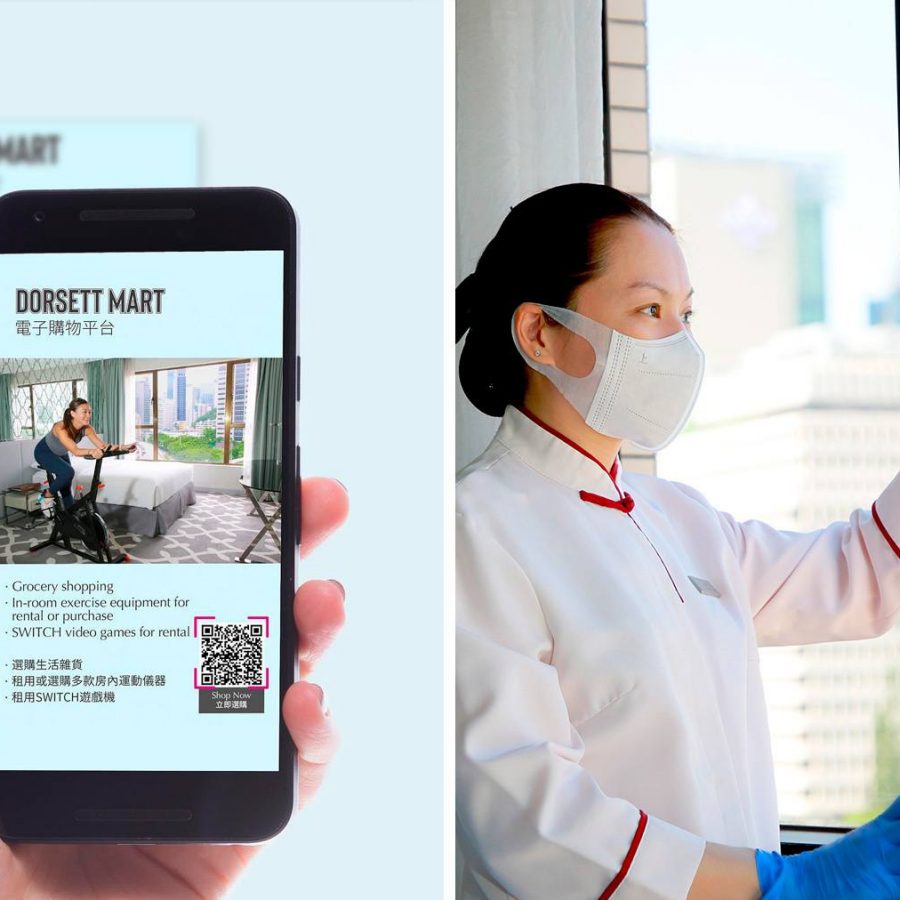 COVID-19 precautions for quarantine guests at Dorsett Wan Chai hotel in Hong Kong