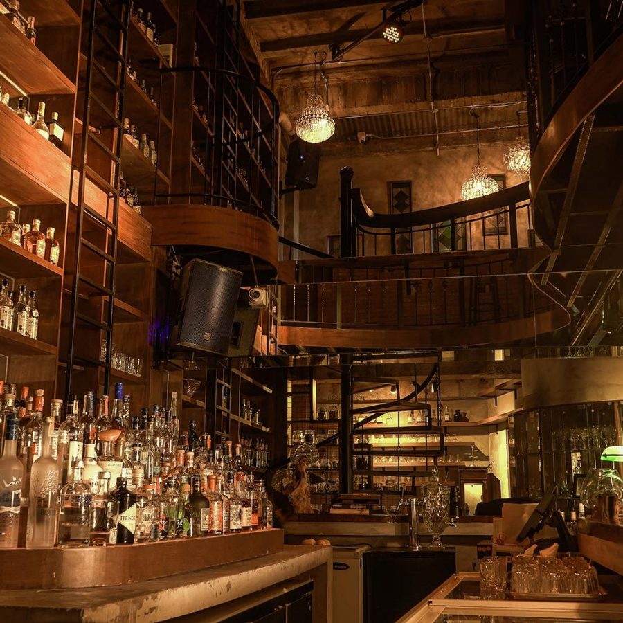 Interior of the Spirits Library in Manila, Philppine 