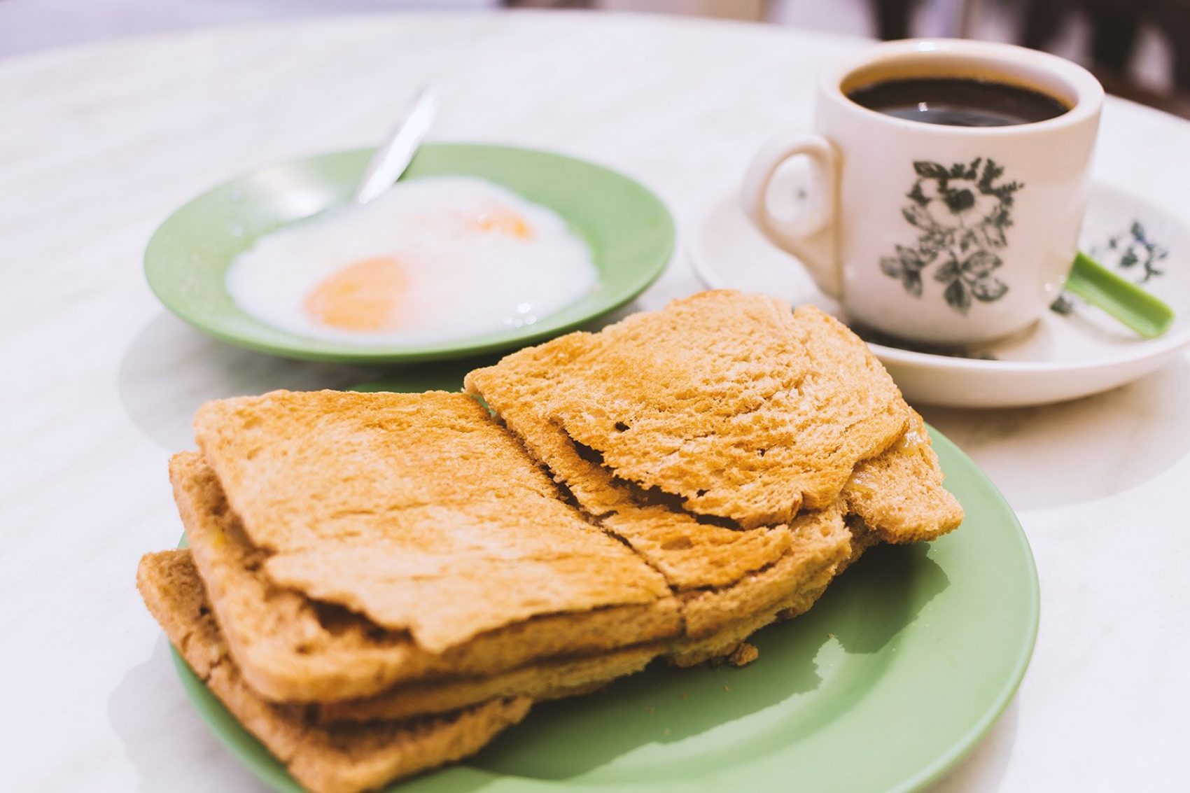 Toast in Singaporean coffee shop