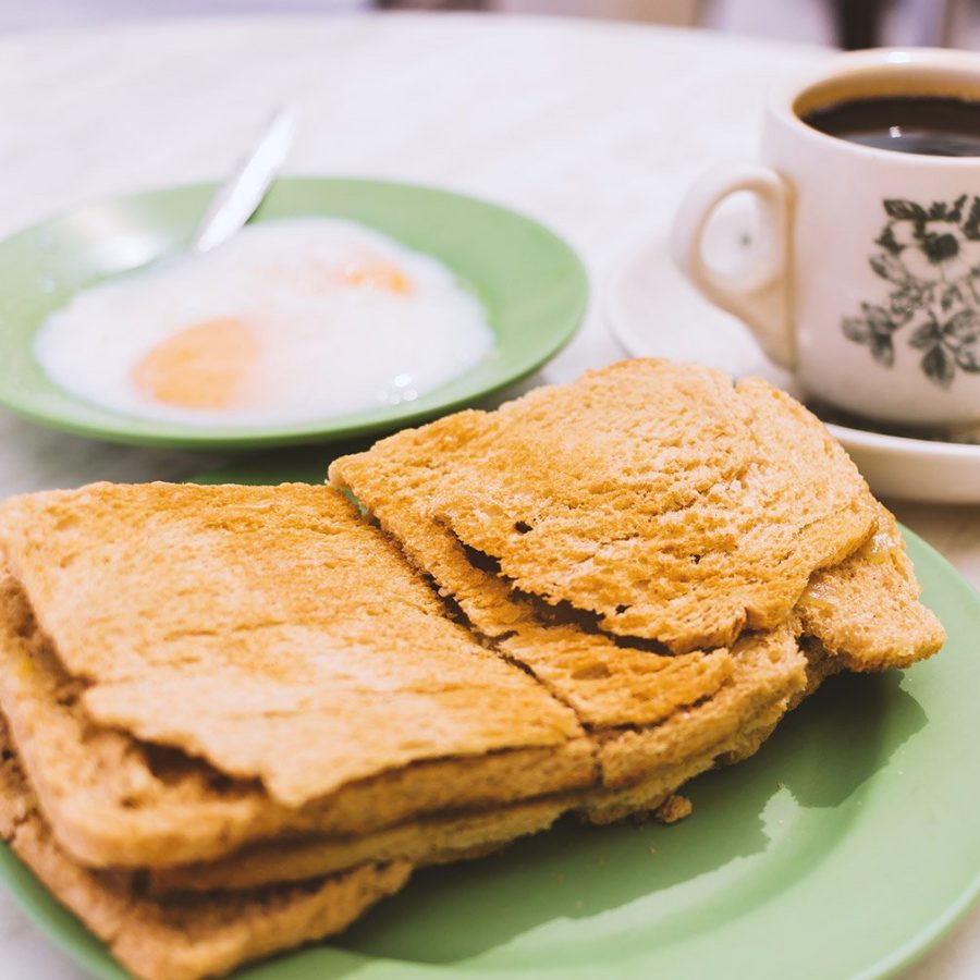 Toast in Singaporean coffee shop