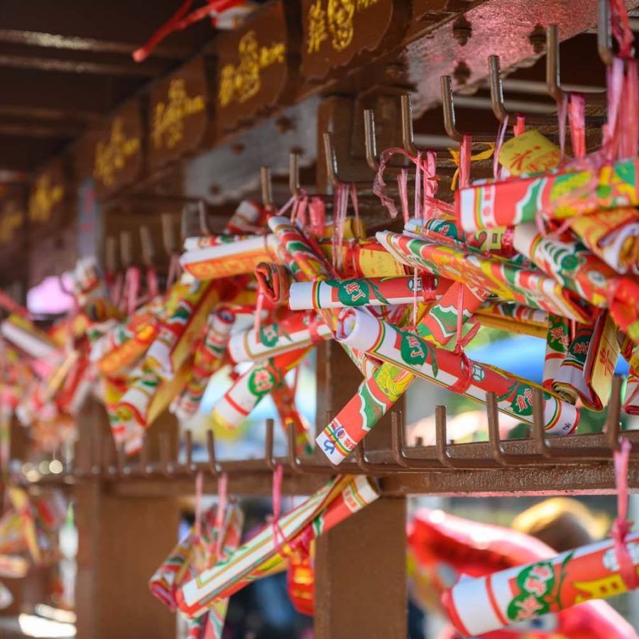 Wishes in Lam Tseun Wishing Trees in Tai Po, Hong Kong. Credit: Shutterstock