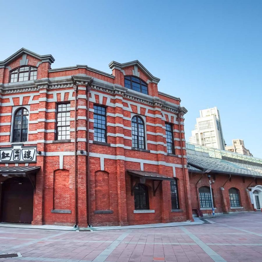 Exterior of the Red House, a heritage building full of shops in Taipei