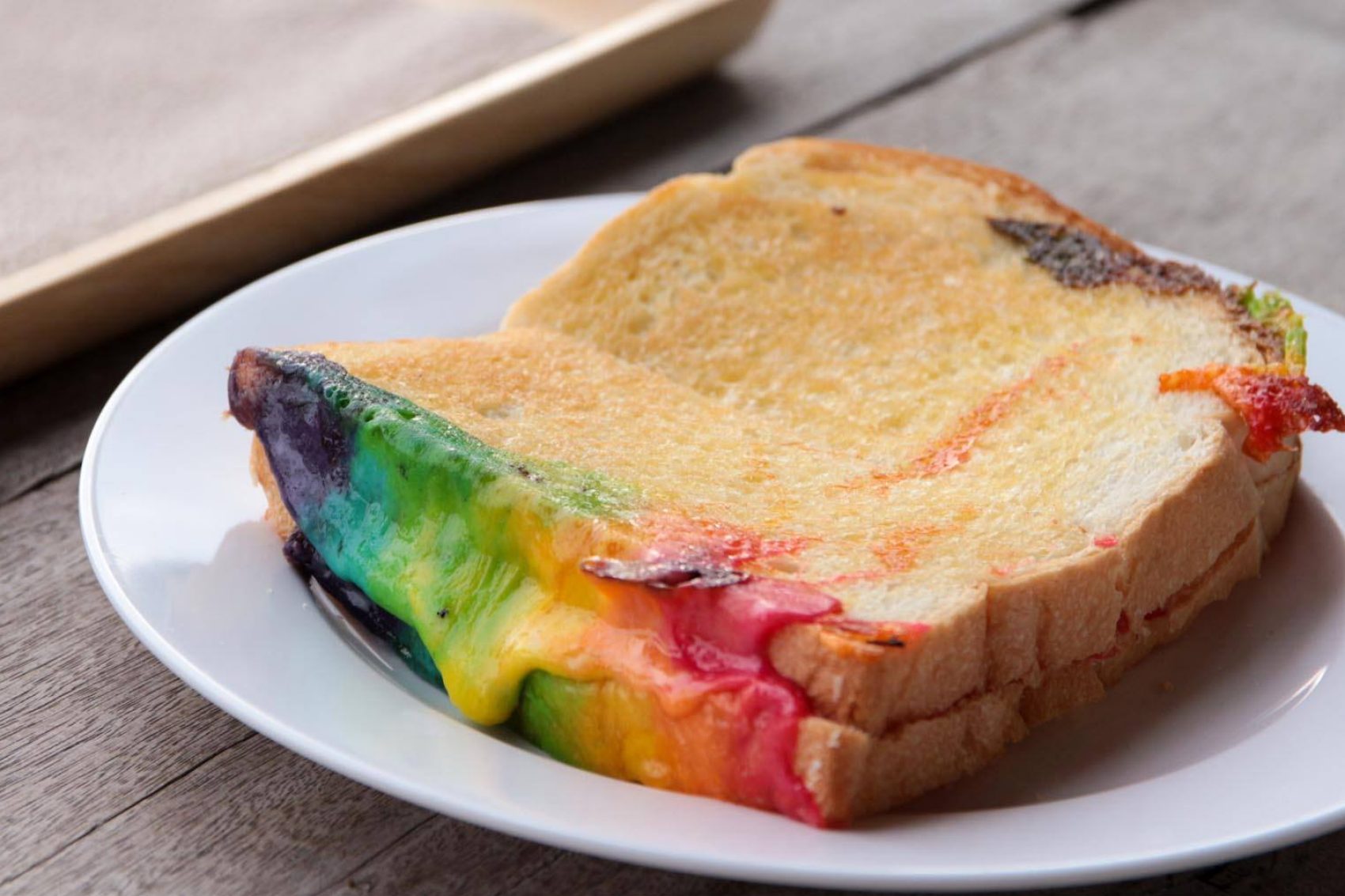Rainbow cheese toast. Credit: Shutterstock