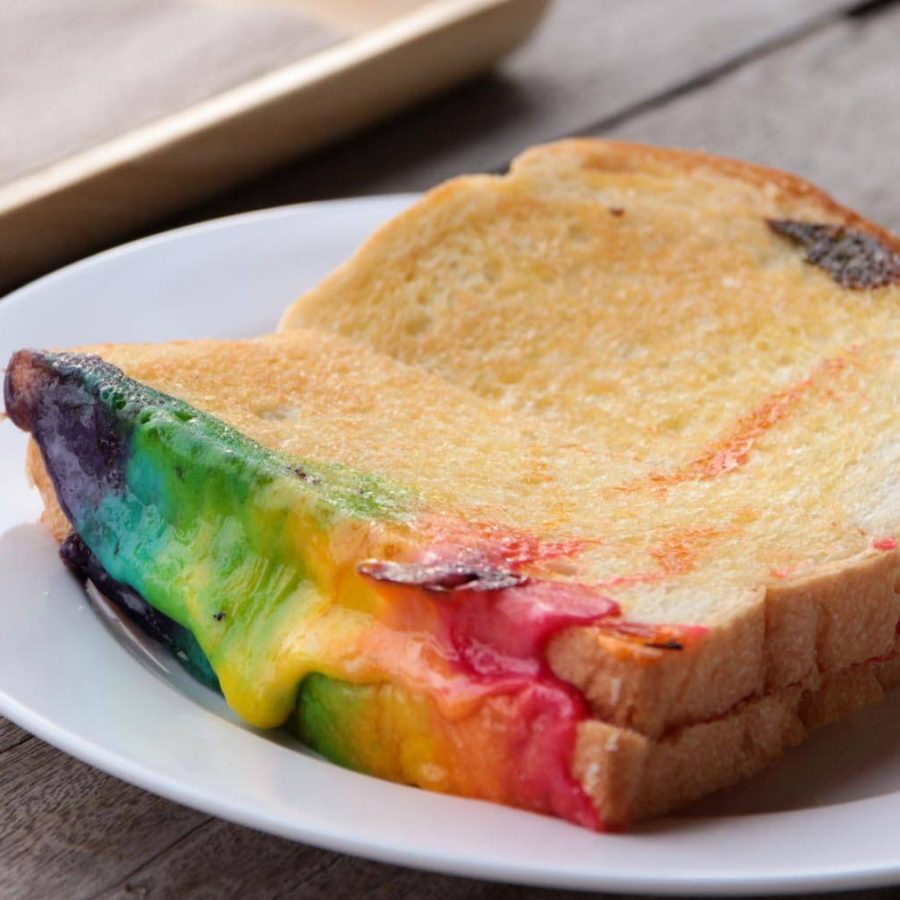 Rainbow cheese toast. Credit: Shutterstock