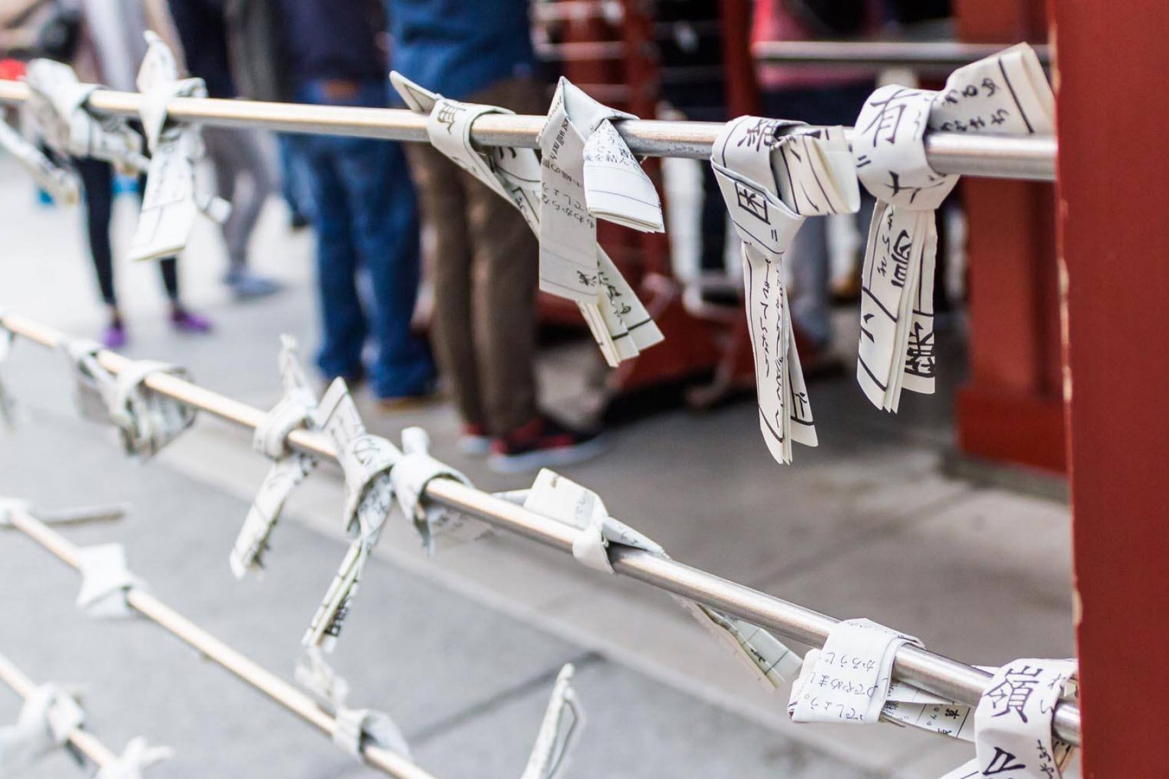 Fortune papers at Asakusa Temple. Credit: Shutterstock