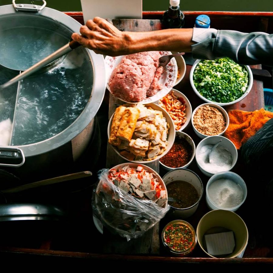 Boat Noodles at a floating market. Credit: Shutterstock