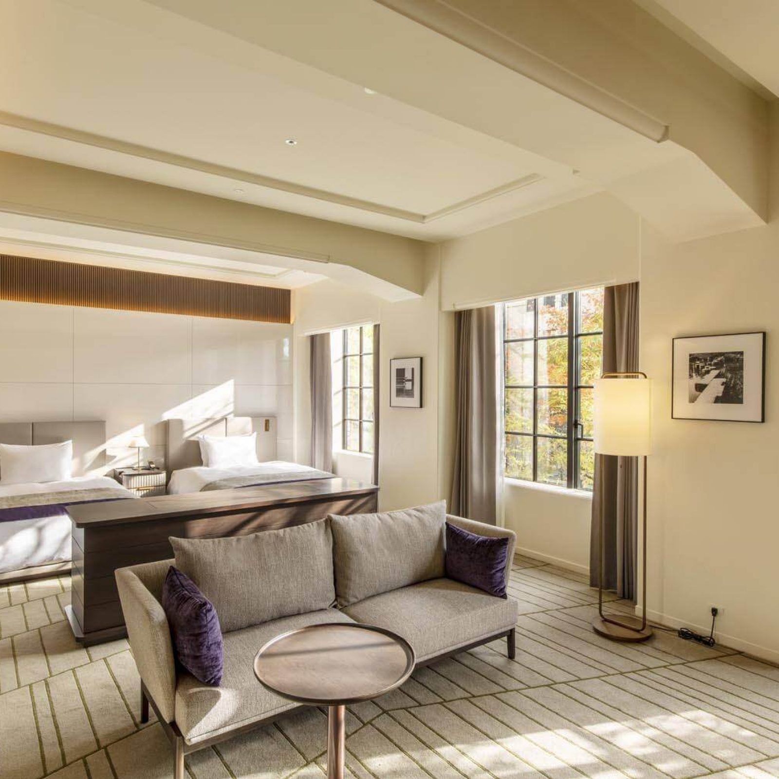 Guest rooms at Hotel Seiryu Kyoto Kiyomizu are remade from classrooms of a schoolhouse complex
