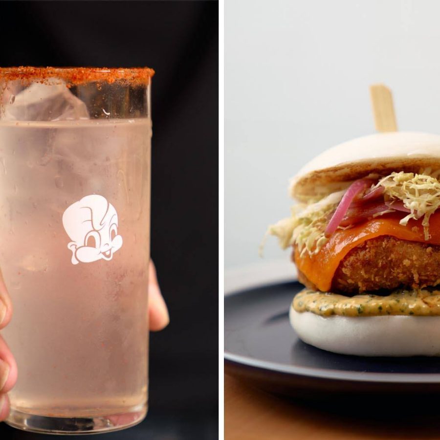 The Pocari Paloma cocktail and crab bao at Little Bao