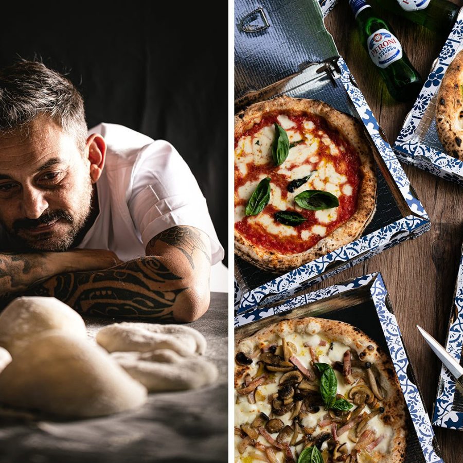 Chef Gavino Pilo and his pizzas at Little Napoli